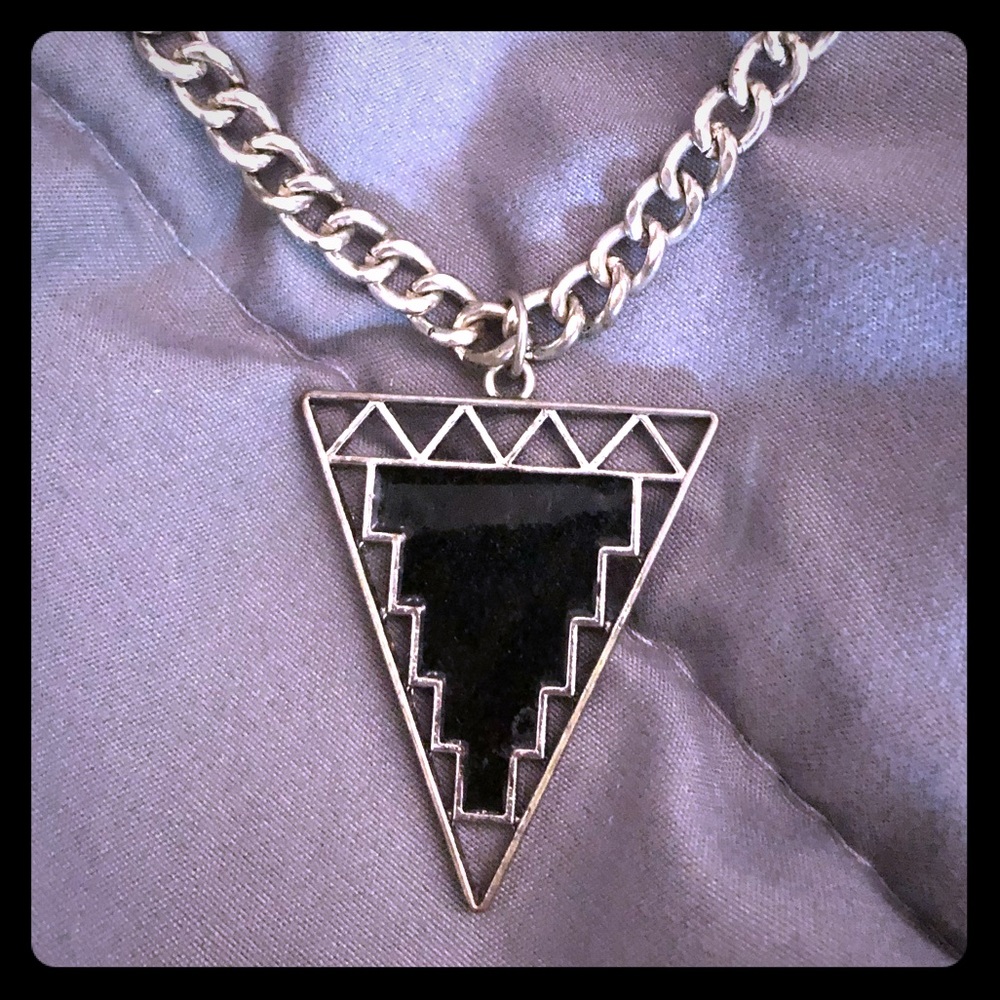 Aztec Upside Down Triangle Necklace
